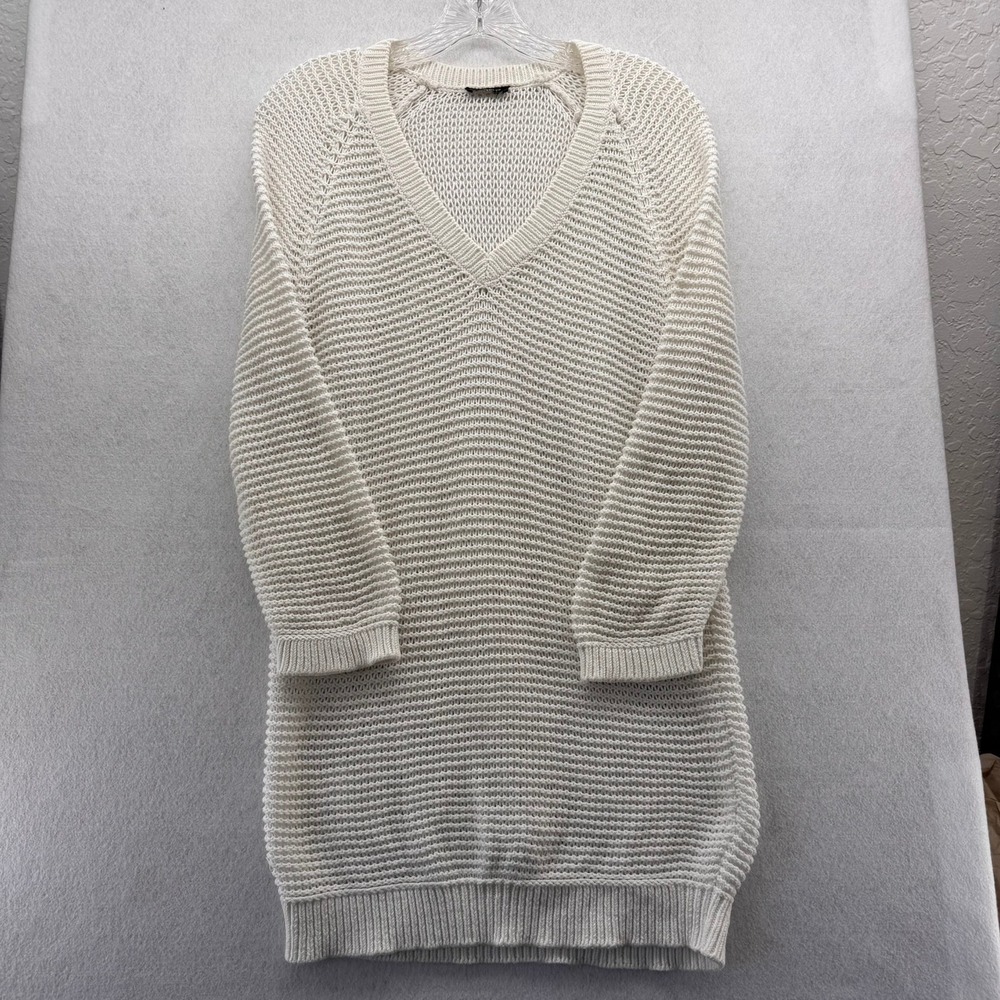 Ann Taylor V-Neck Knit Sweater‎ Lightweight Casual Comfy White Size Small